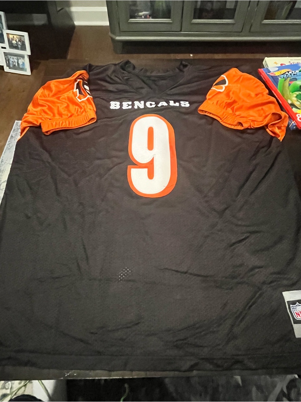 NFL Cincinnati Bengals Black Mesh Football Jersey Patch Detail 2X 3X read